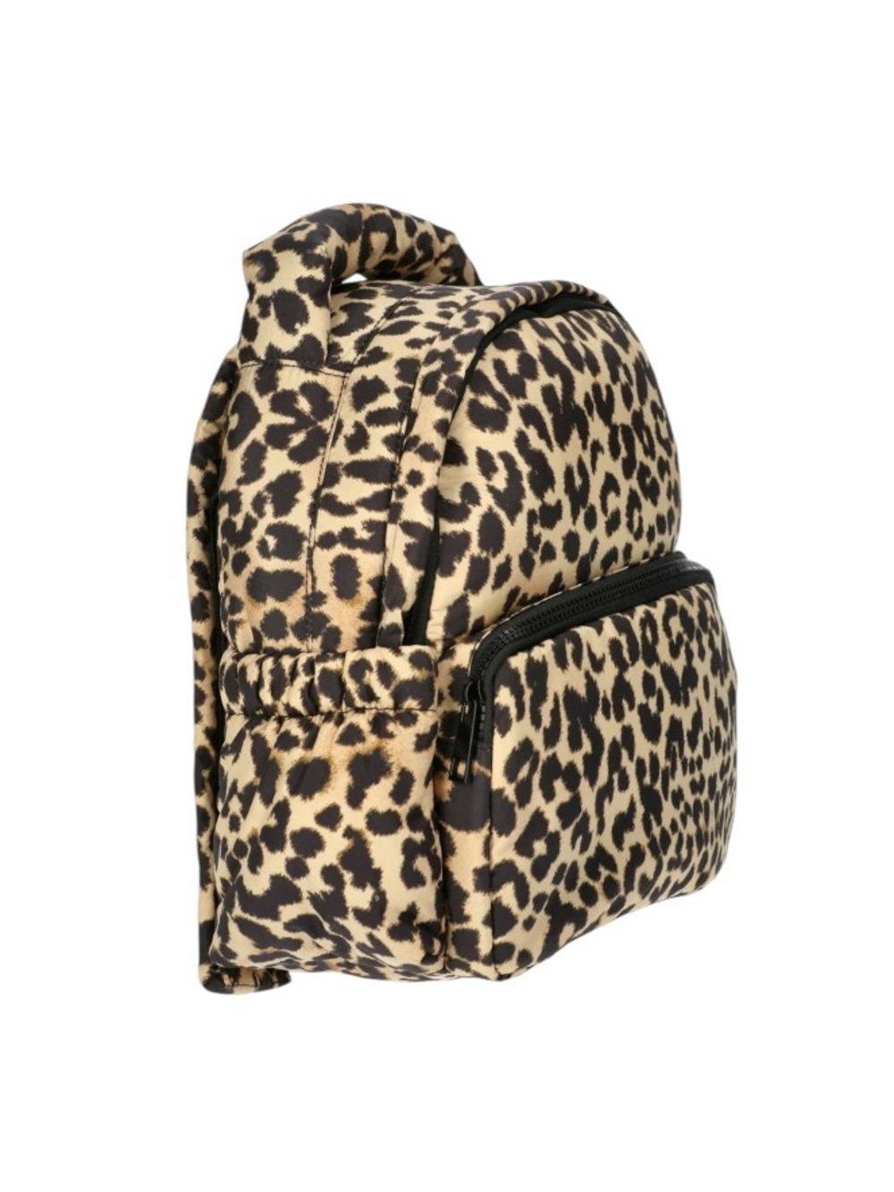 No Boundaries Leopard Print Hand Free Puffy Backpack - Black and Tan - Picture 4 of 11